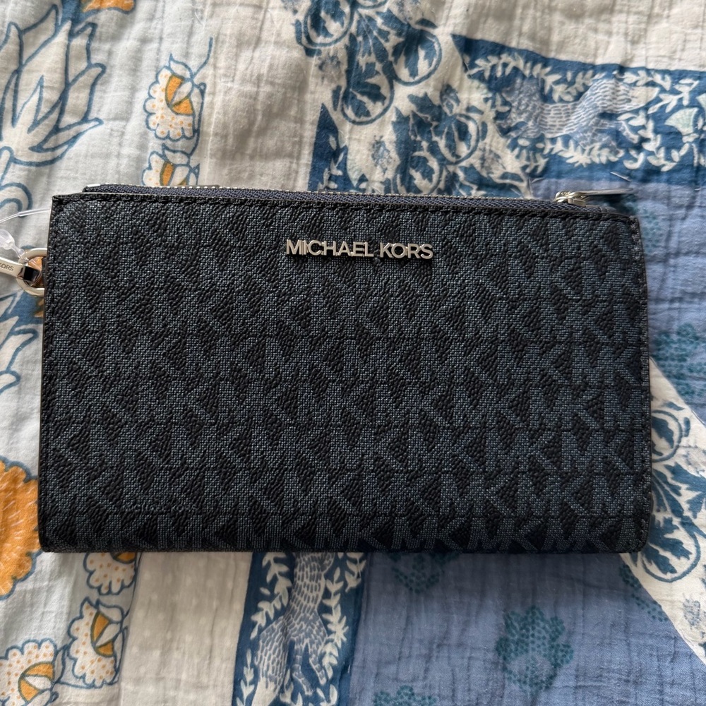 Michael Kors Black Leather Wristlet